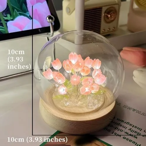 One94Store 3D Galaxy Crystal Ball Night Lamp - Engraved USB Table LED Wooden Light for Home Office Decoration and Birthday Gift (Galaxy)(Warm White)