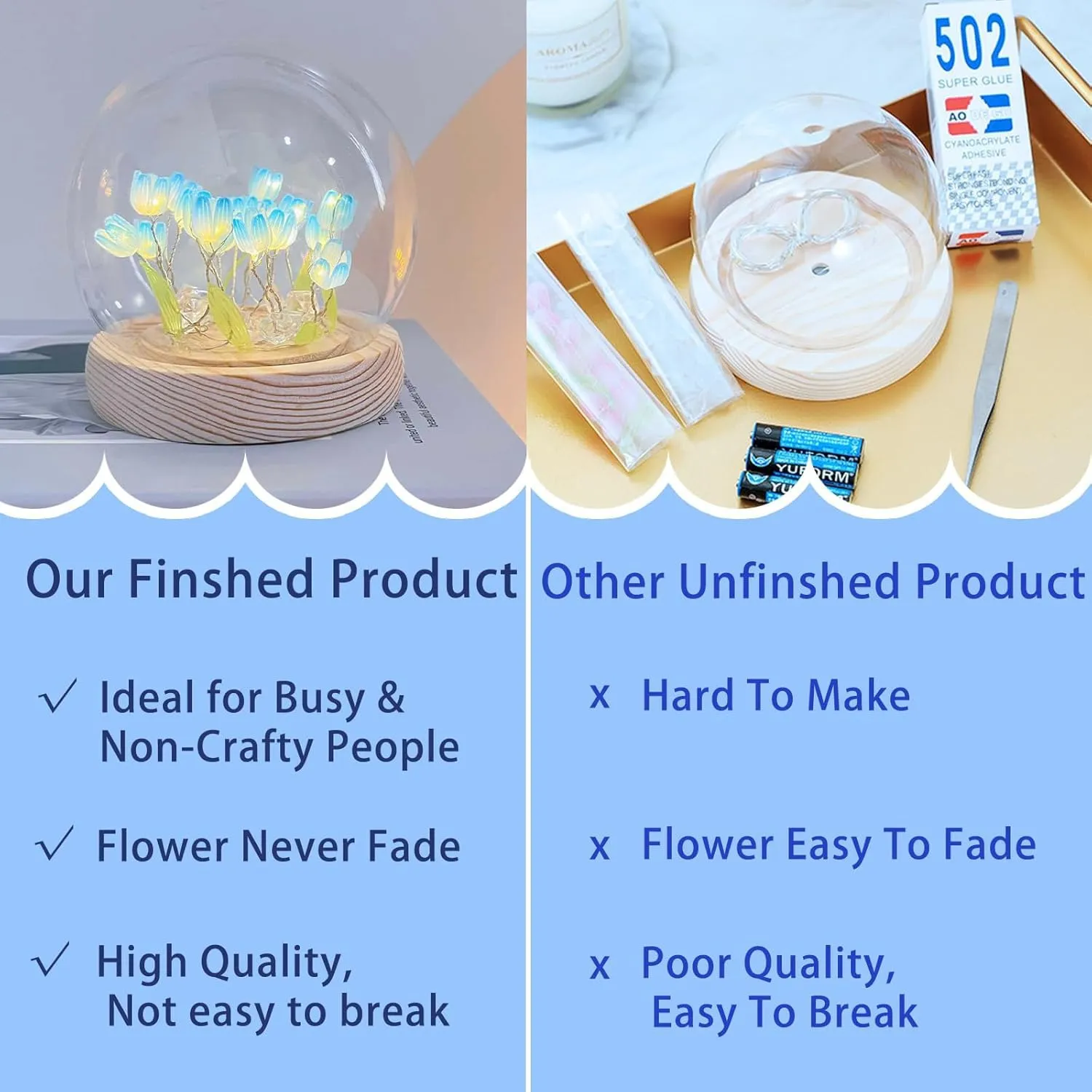 One94Store 3D Galaxy Crystal Ball Night Lamp - Engraved USB Table LED Wooden Light for Home Office Decoration and Birthday Gift (Galaxy)(Warm White)