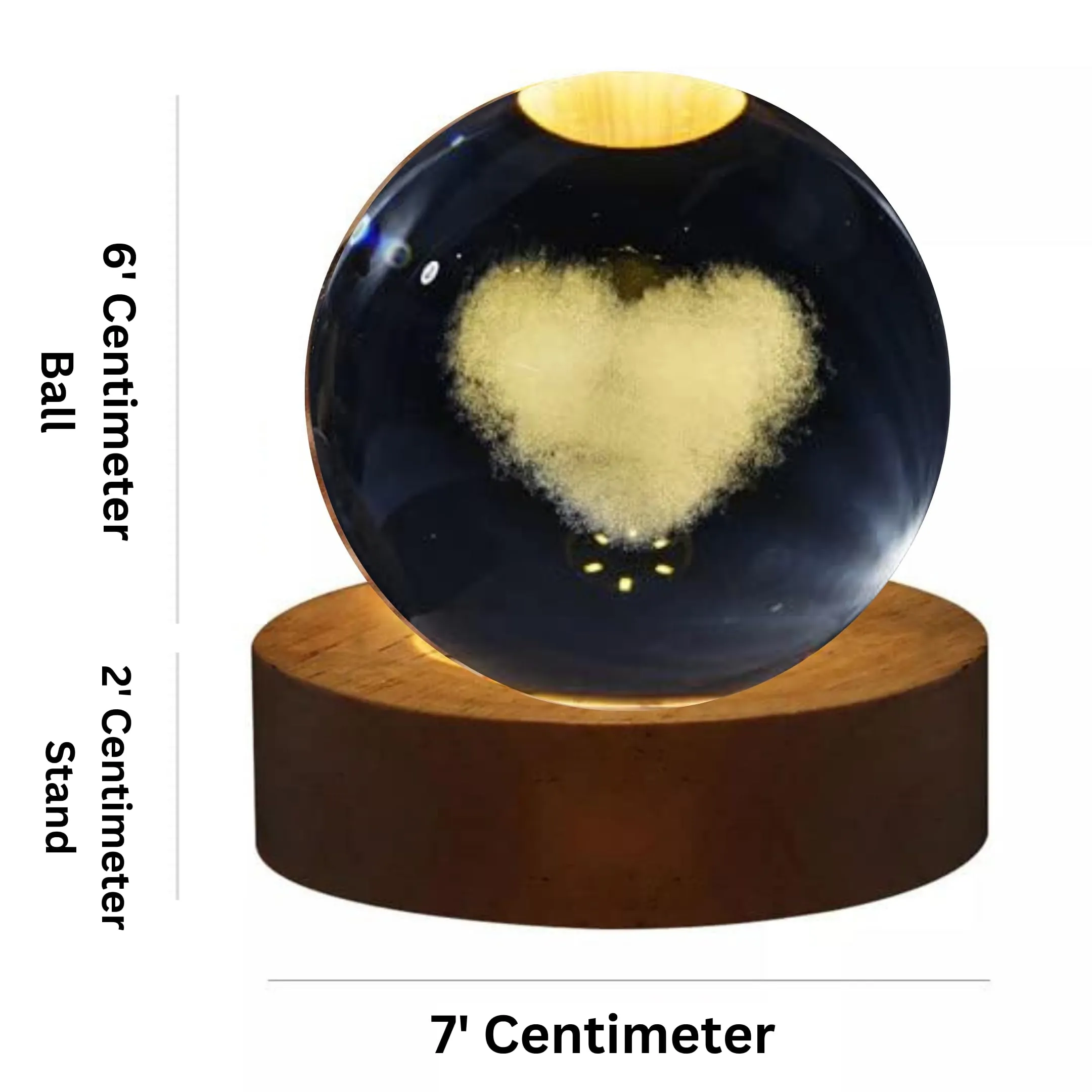 One94Store 3D Galaxy Crystal Ball Night Lamp - Engraved USB Table LED Wooden Light for Home Office Decoration and Birthday Gift (Galaxy)(Warm White)
