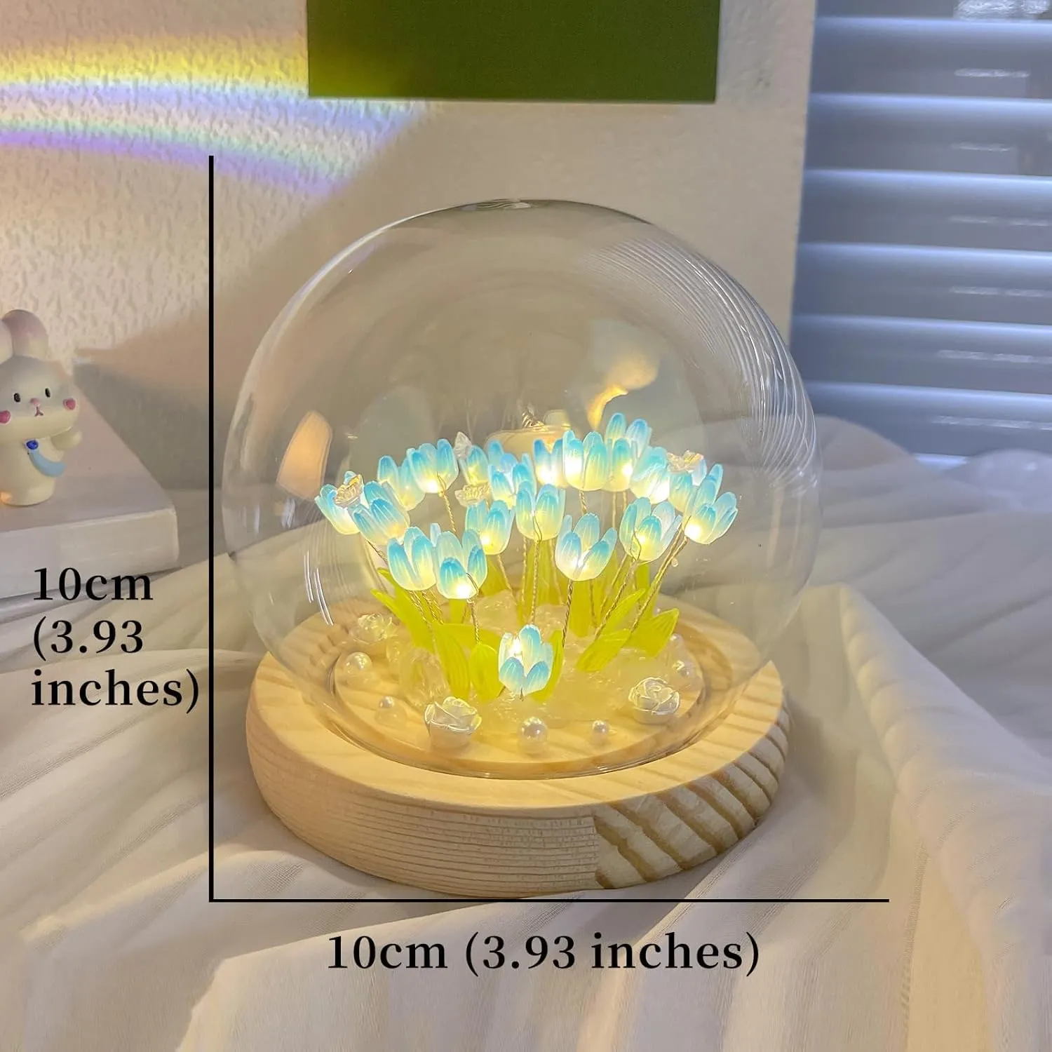 One94Store 3D Galaxy Crystal Ball Night Lamp - Engraved USB Table LED Wooden Light for Home Office Decoration and Birthday Gift (Galaxy)(Warm White)