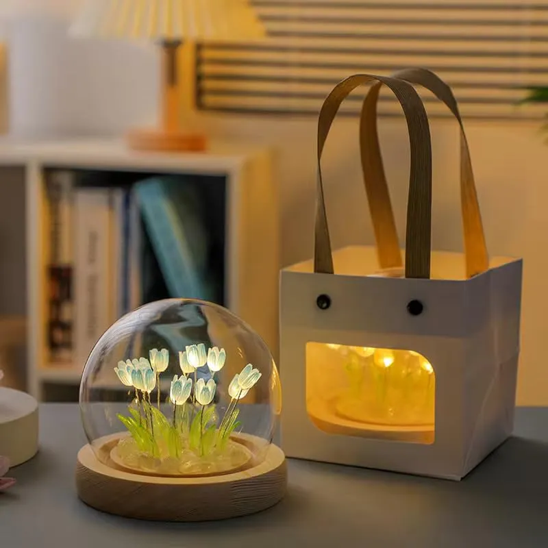 One94Store 3D Galaxy Crystal Ball Night Lamp - Engraved USB Table LED Wooden Light for Home Office Decoration and Birthday Gift (Galaxy)(Warm White)