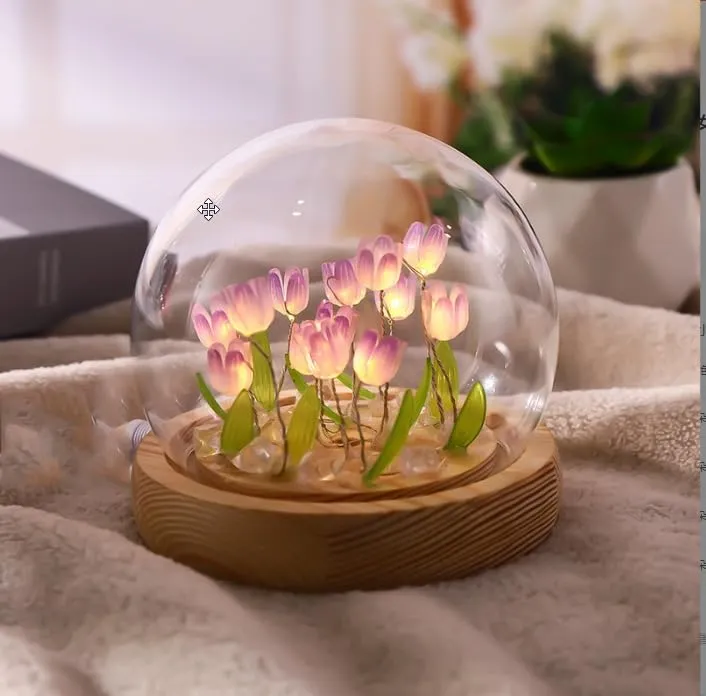 One94Store 3D Galaxy Crystal Ball Night Lamp - Engraved USB Table LED Wooden Light for Home Office Decoration and Birthday Gift (Galaxy)(Warm White)