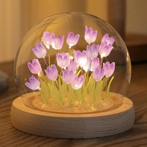 One94Store 3D Galaxy Crystal Ball Night Lamp - Engraved USB Table LED Wooden Light for Home Office Decoration and Birthday Gift (Galaxy)(Warm White)