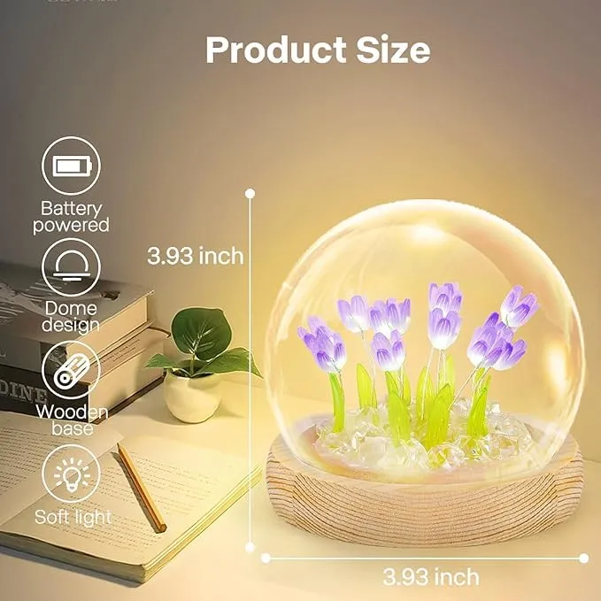 One94Store 3D Galaxy Crystal Ball Night Lamp - Engraved USB Table LED Wooden Light for Home Office Decoration and Birthday Gift (Galaxy)(Warm White)