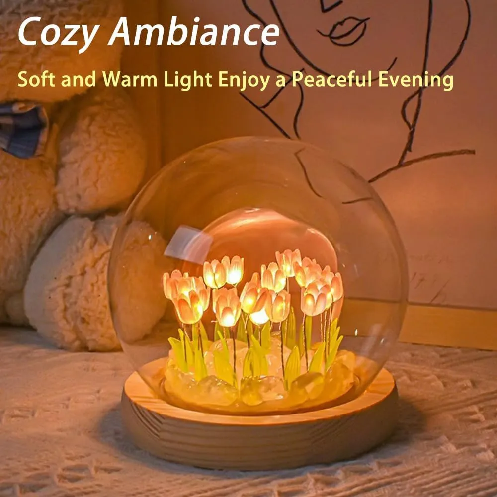 One94Store 3D Galaxy Crystal Ball Night Lamp - Engraved USB Table LED Wooden Light for Home Office Decoration and Birthday Gift (Galaxy)(Warm White)