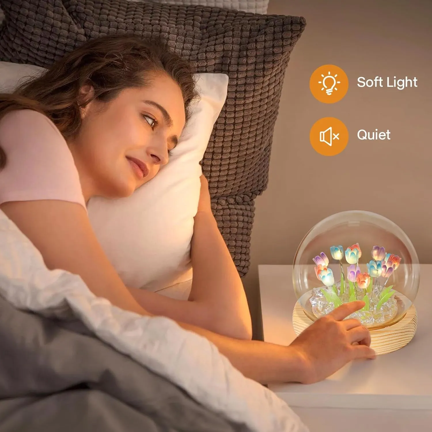 One94Store 3D Galaxy Crystal Ball Night Lamp - Engraved USB Table LED Wooden Light for Home Office Decoration and Birthday Gift (Galaxy)(Warm White)