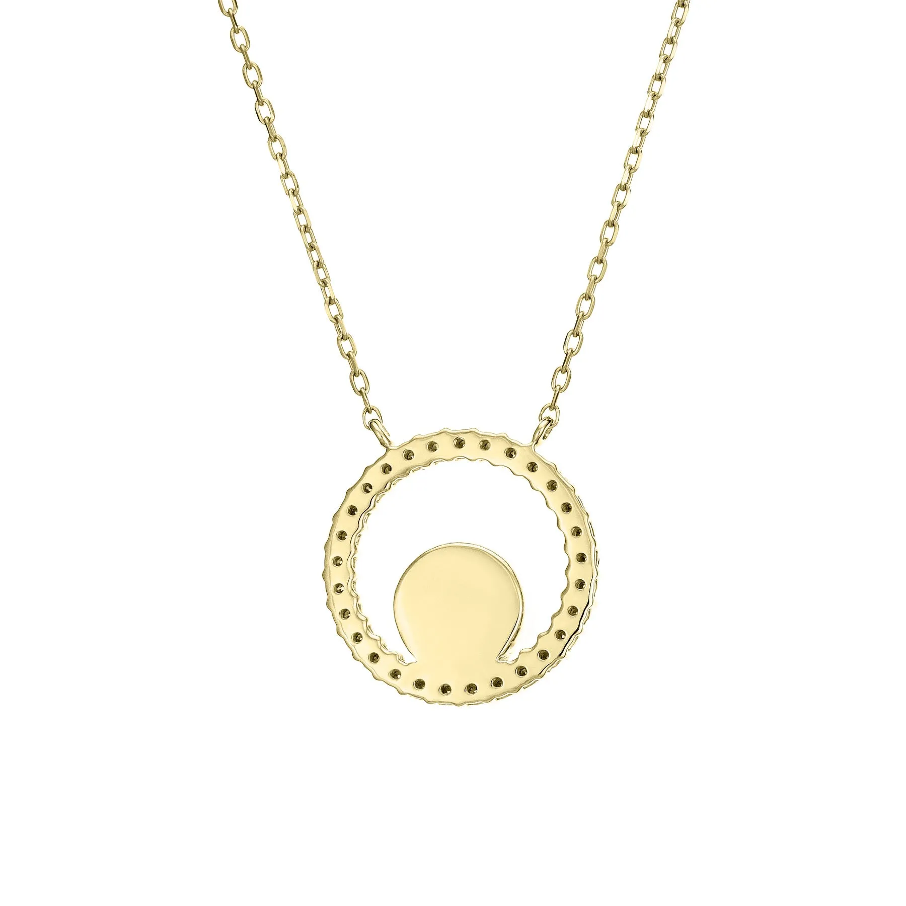 Open Diamond Halo Cremation Necklace in 14K Yellow Gold