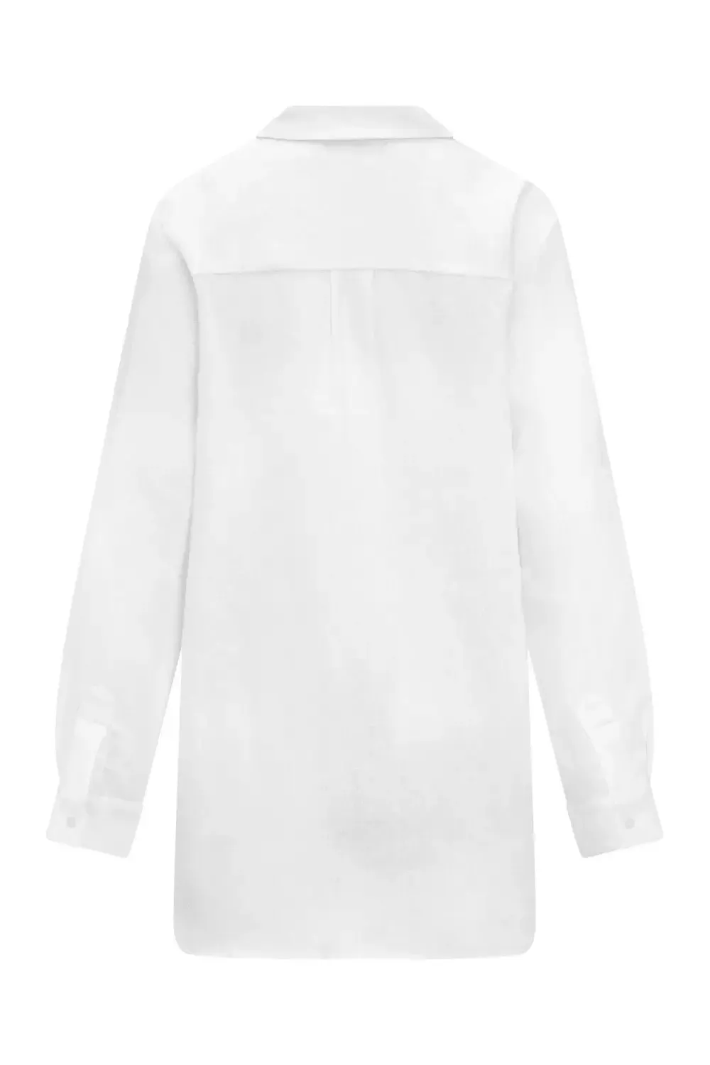 Oversized White Linen Shirt - Beach Cover Up