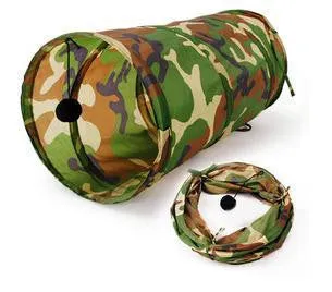 Pet Cat Puppies Kitten Small Foldable Tunnel Dangling Bell Play Toy Gift D0173