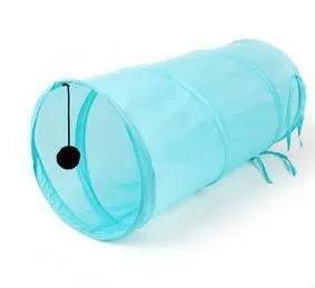 Pet Cat Puppies Kitten Small Foldable Tunnel Dangling Bell Play Toy Gift D0173