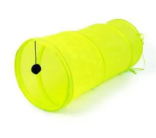Pet Cat Puppies Kitten Small Foldable Tunnel Dangling Bell Play Toy Gift D0173