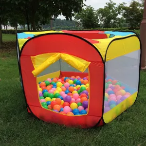 Play House Indoor and Outdoor Easy Folding Ball Pit Hideaway Tent Play Hut Garden Playhouse Kids Tent