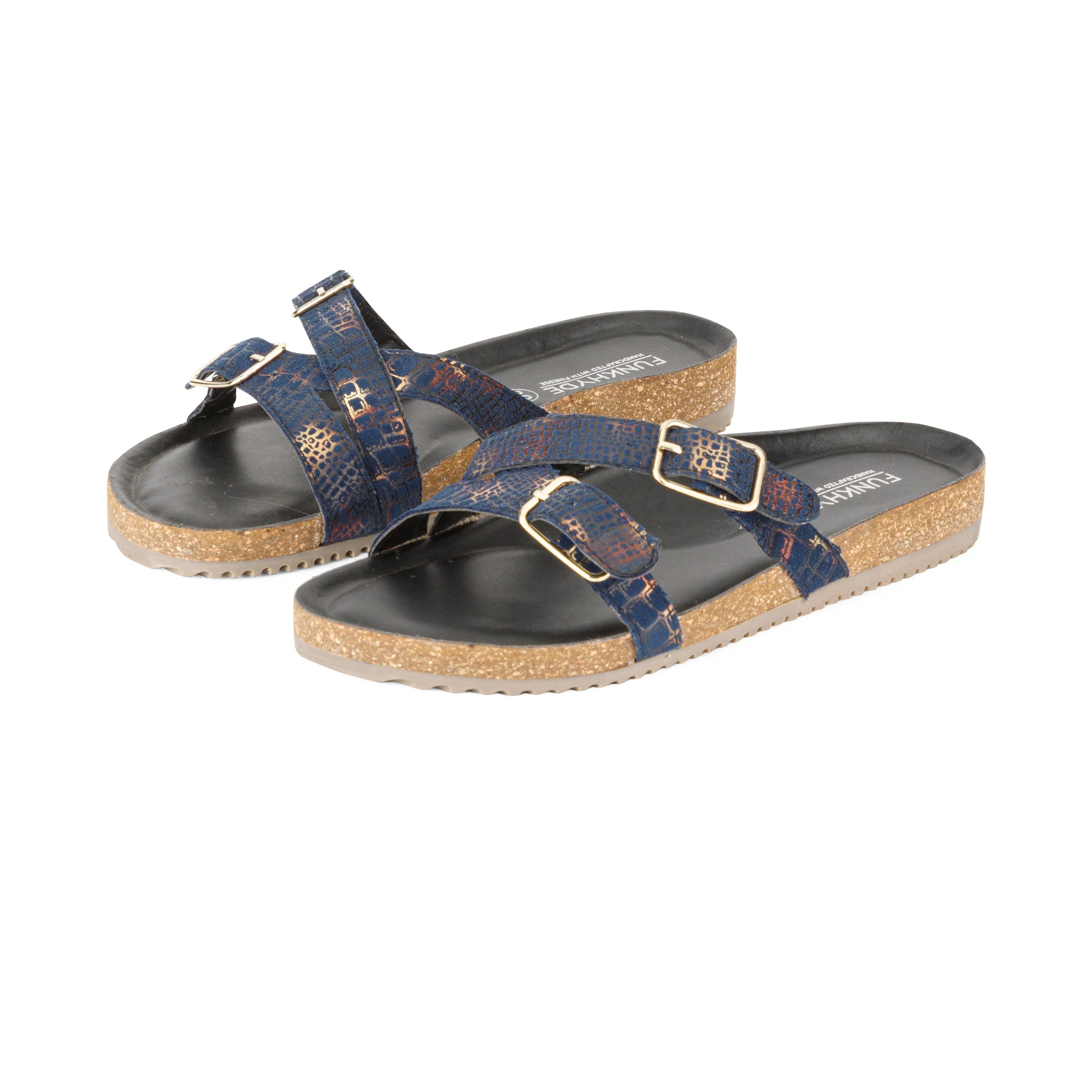 Poirou Navy Shimmer Comfort Slipons