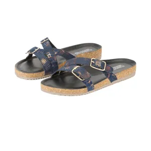 Poirou Navy Shimmer Comfort Slipons