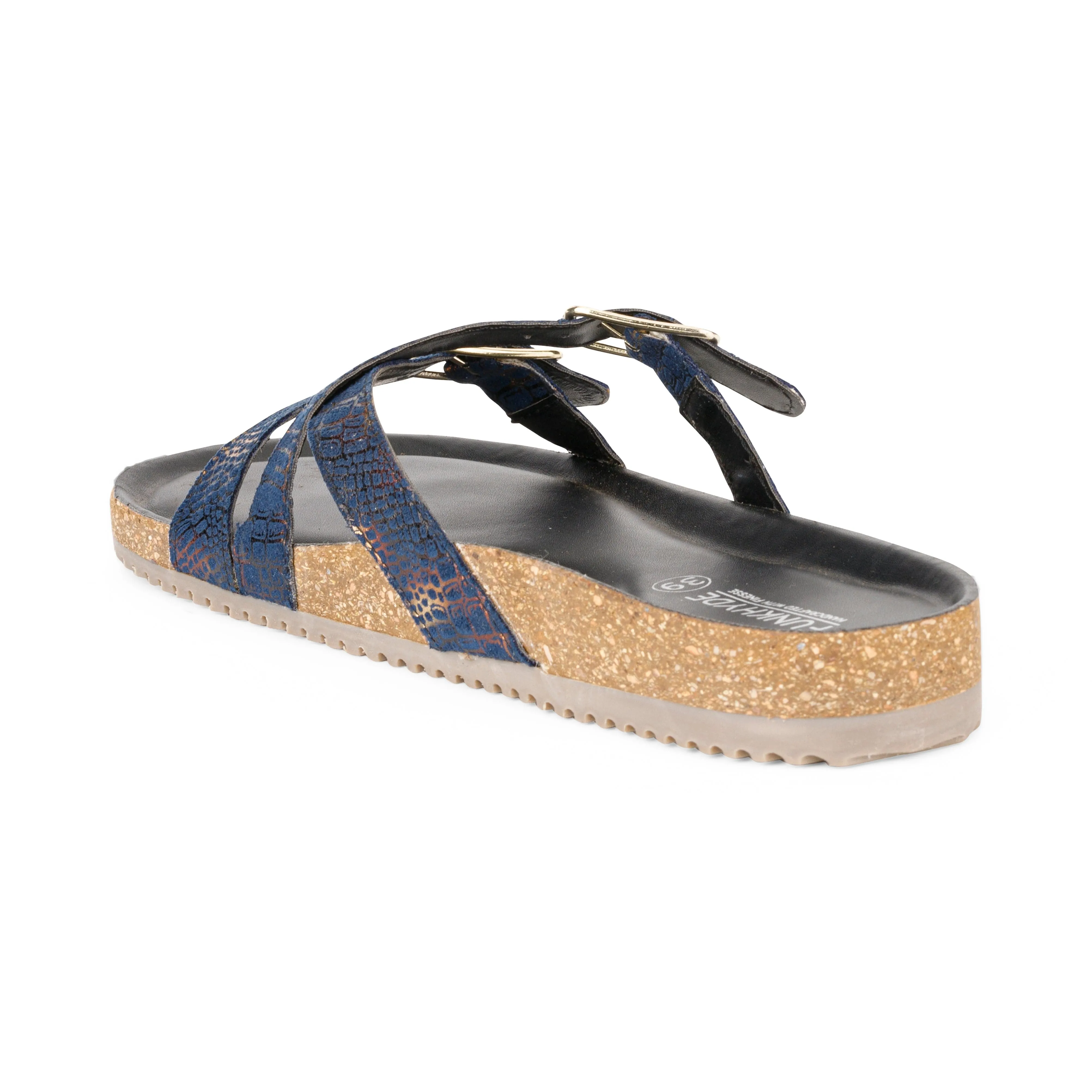 Poirou Navy Shimmer Comfort Slipons