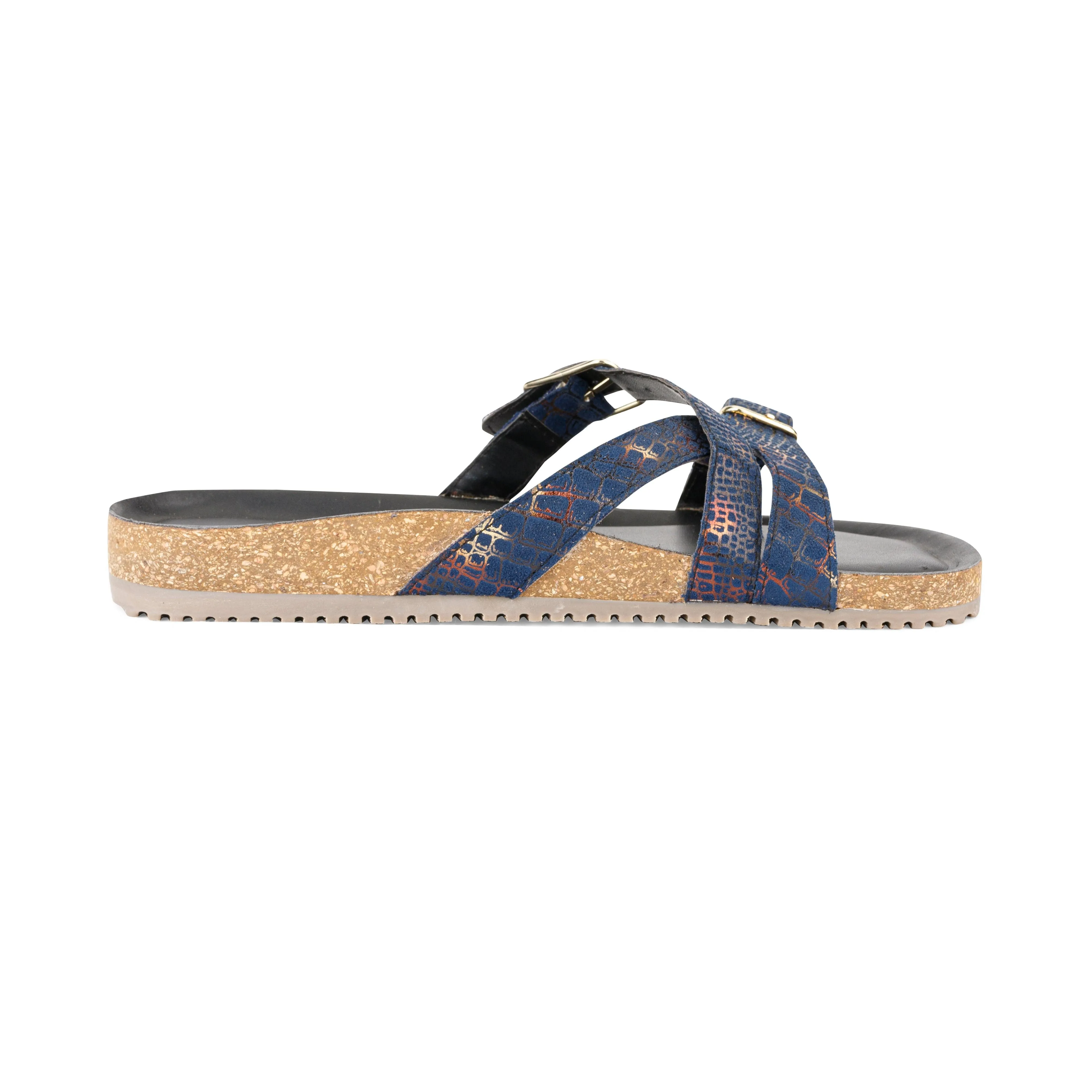 Poirou Navy Shimmer Comfort Slipons
