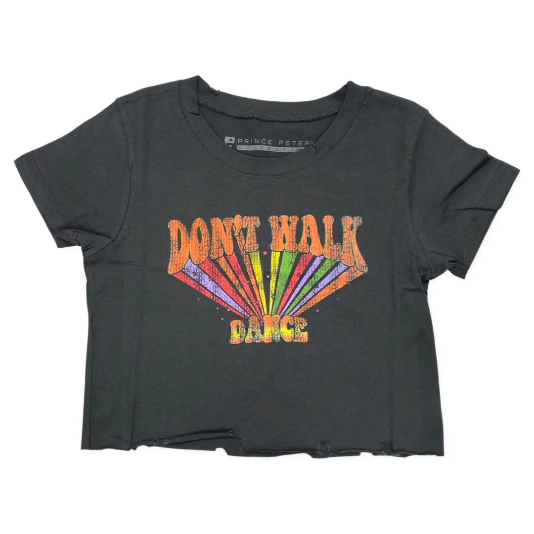 Prince Peter Tween Don't Walk Dance Black Crop Tee