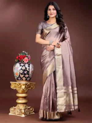 Purple Organza Saree