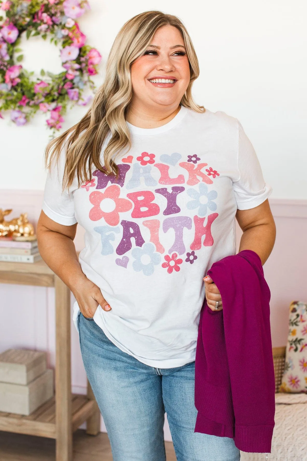 "Walk By Faith" Graphic Tee- White