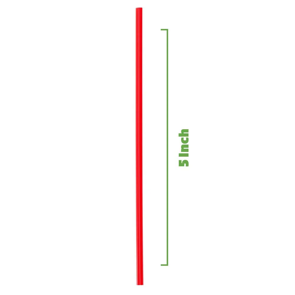 Red Sip Stirrers/Straws - 1000 Count - 5 Inch - Disposable Stir Sticks for Coffee & Cocktail - Canadian Distribution