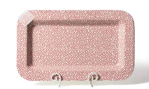 Red Small Dot Entertaining Rectangular Platter