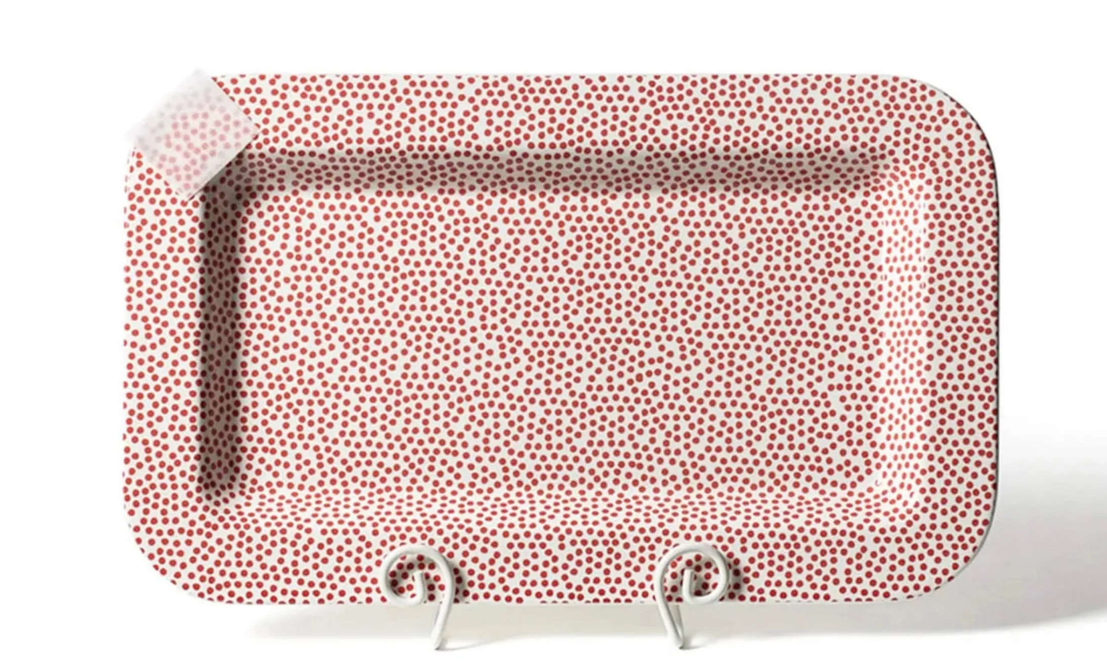 Red Small Dot Entertaining Rectangular Platter