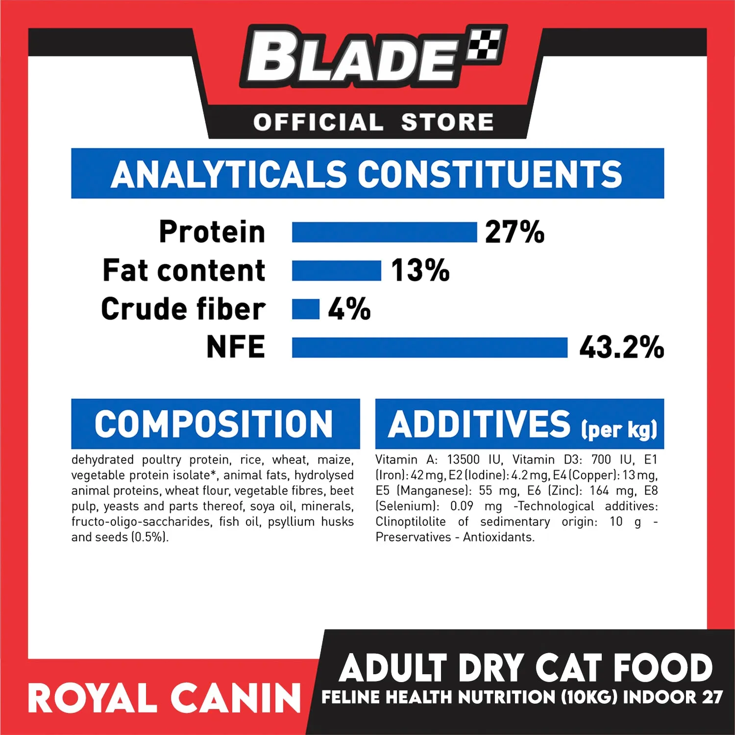 Royal Canin Indoor 27 (10kg) Adult Dry Cat Food - Feline Health Nutrition