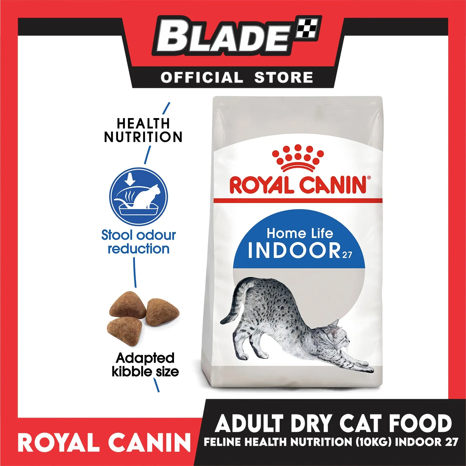 Royal Canin Indoor 27 (10kg) Adult Dry Cat Food - Feline Health Nutrition