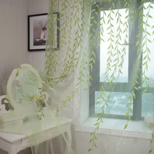 Rustic curtain window screening customize finished products balcony green pink