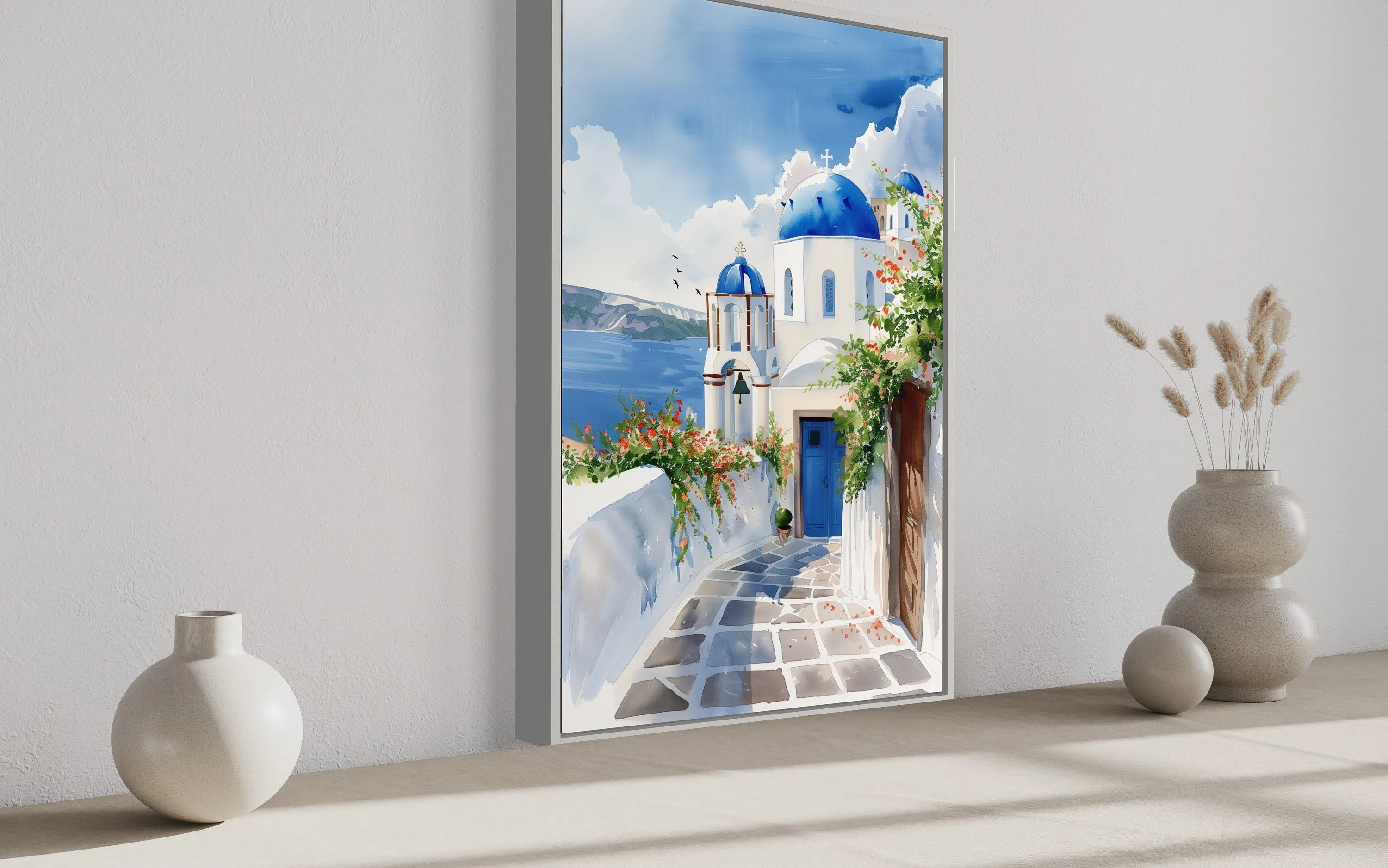 Santorini Greece Travel Poster Or Canvas Wall Art