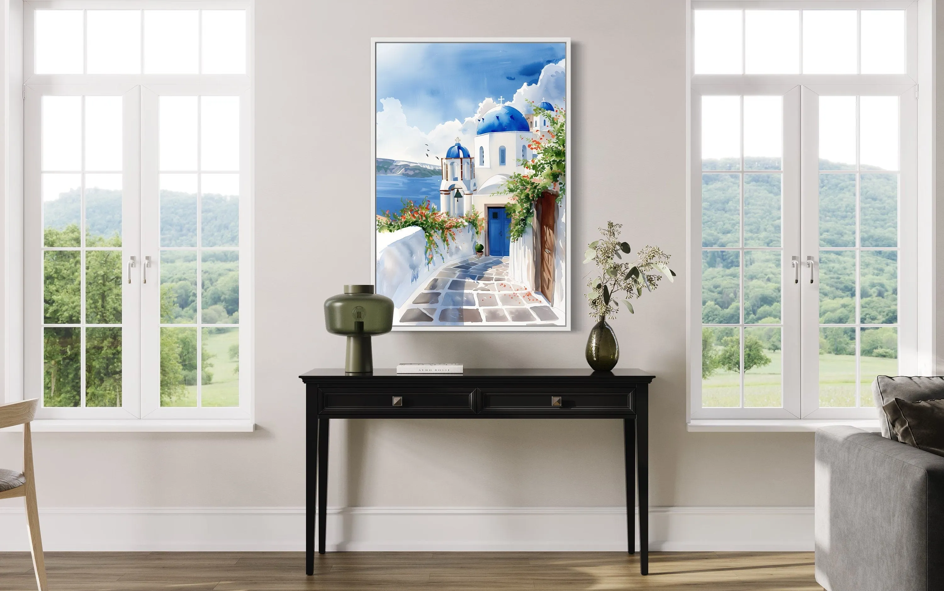Santorini Greece Travel Poster Or Canvas Wall Art