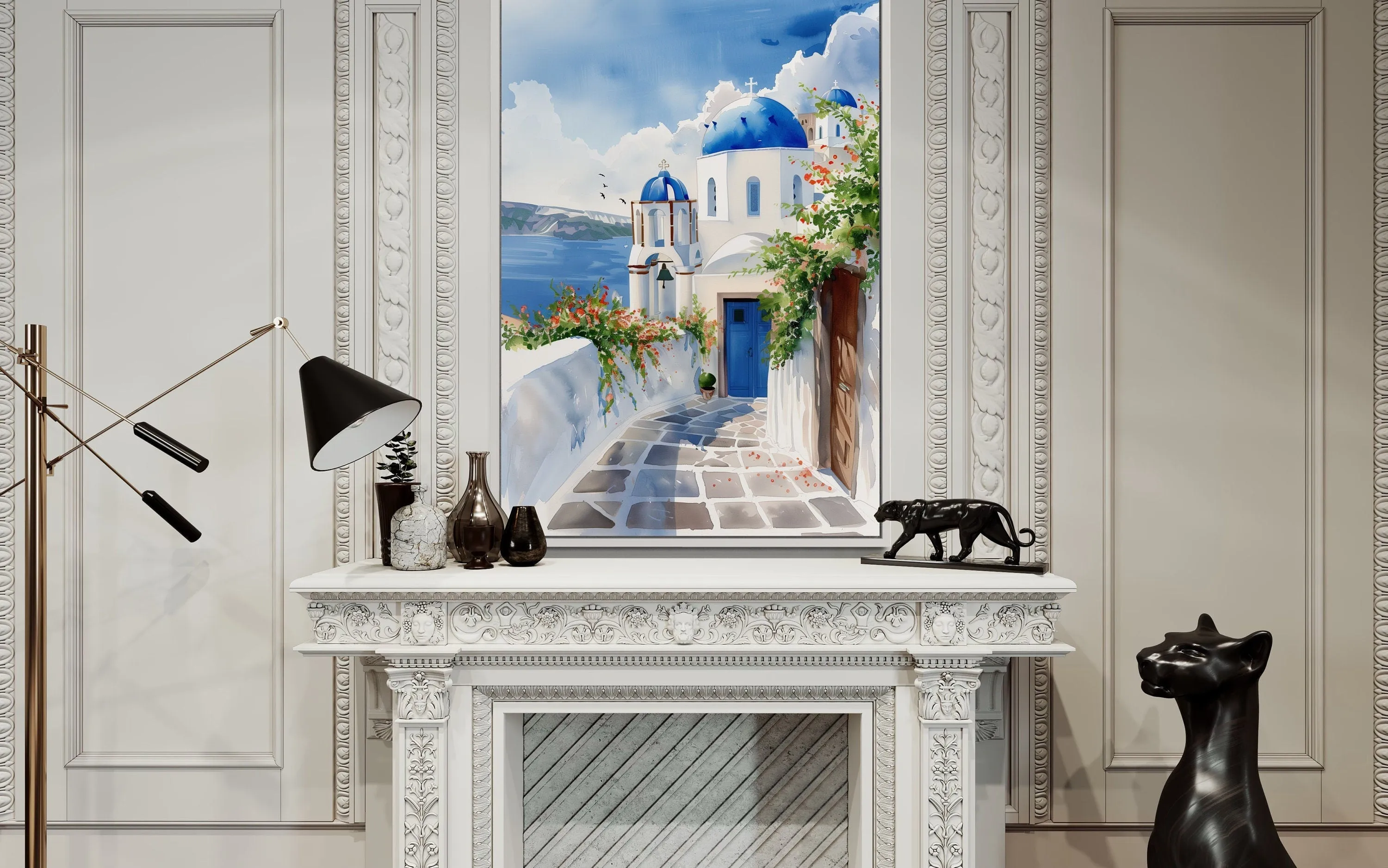 Santorini Greece Travel Poster Or Canvas Wall Art
