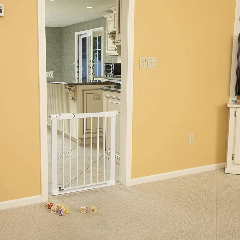 SecureTech® White Metal Stair Gate | Baby Gate | Extendable Safety Gate (73-80cm)