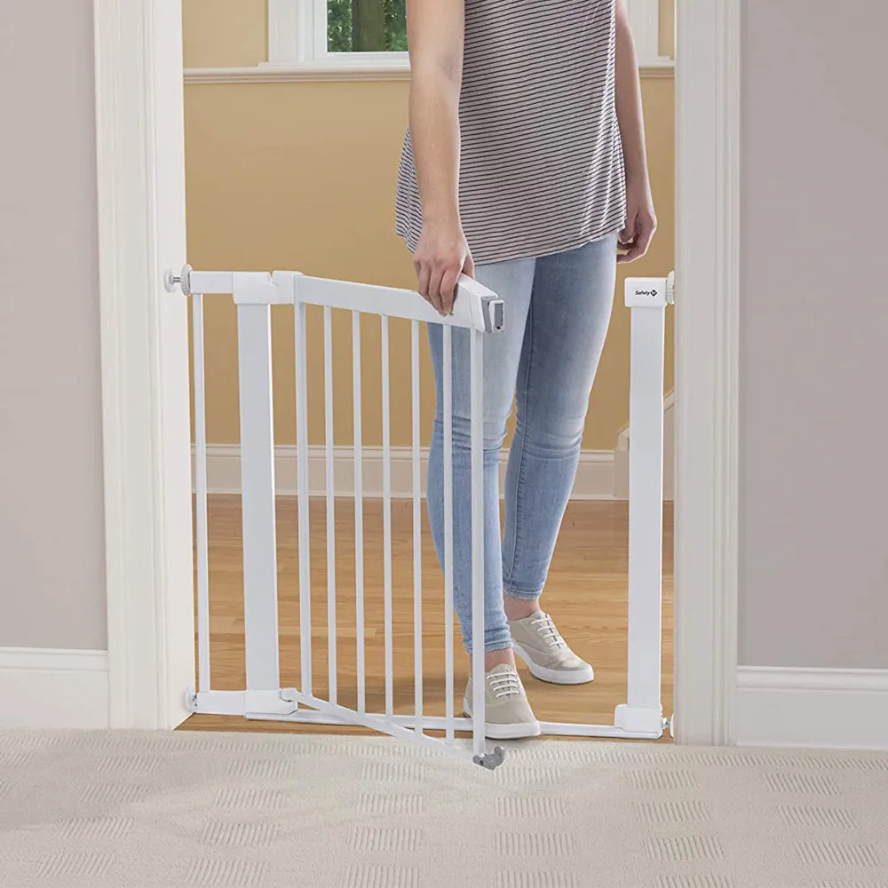 SecureTech® White Metal Stair Gate | Baby Gate | Extendable Safety Gate (73-80cm)