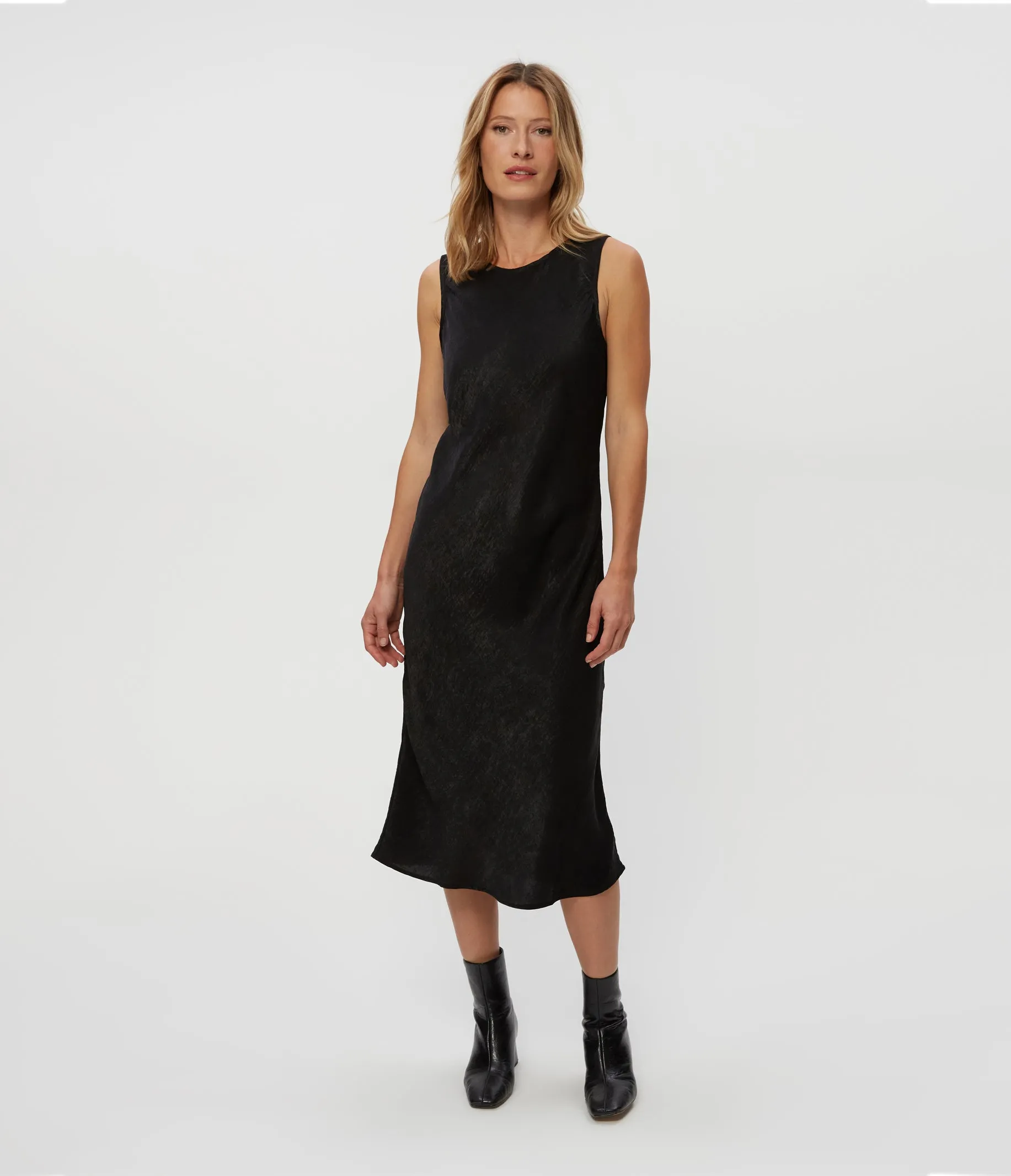 Seema Hammered Satin Midi Dress