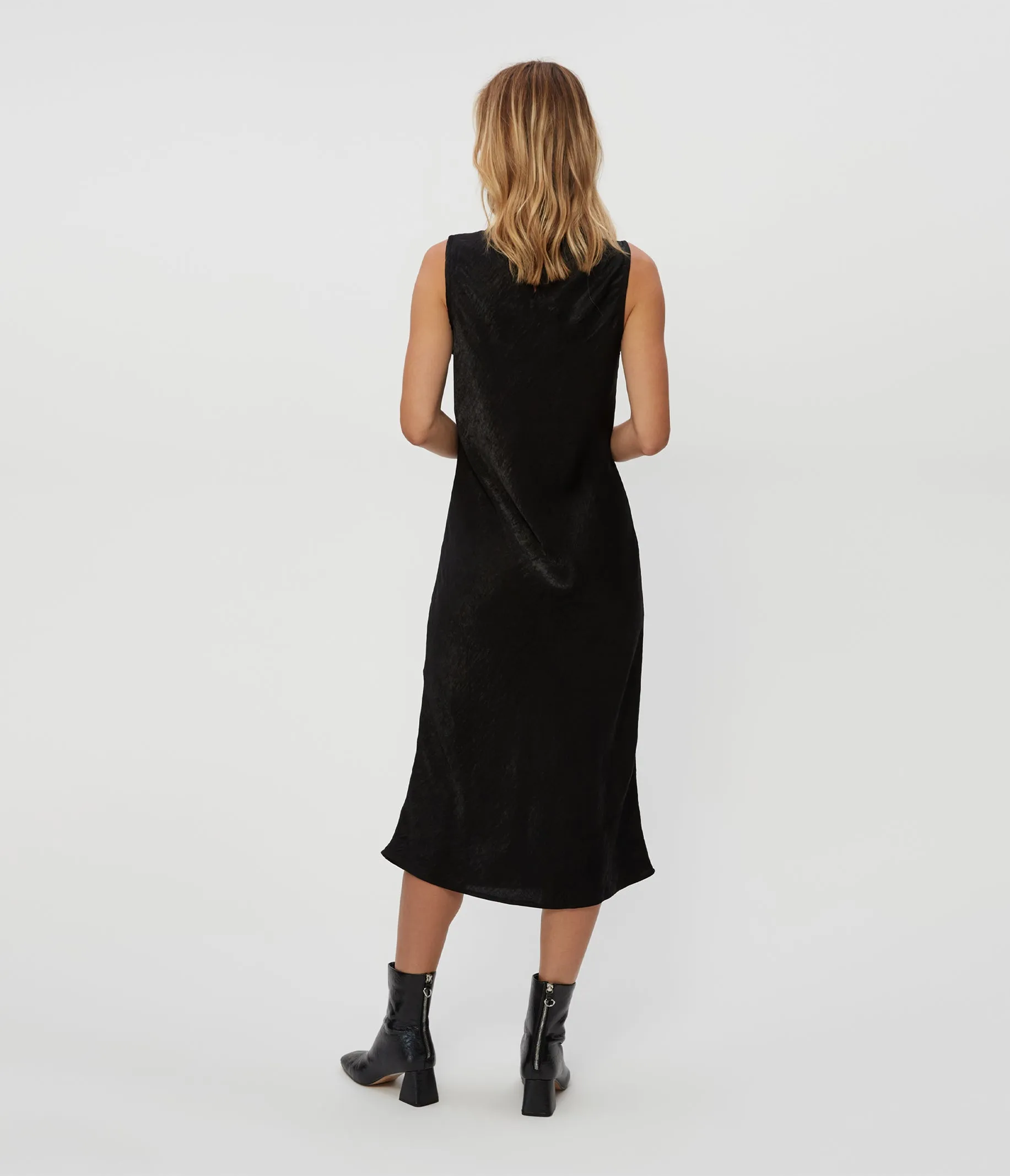 Seema Hammered Satin Midi Dress