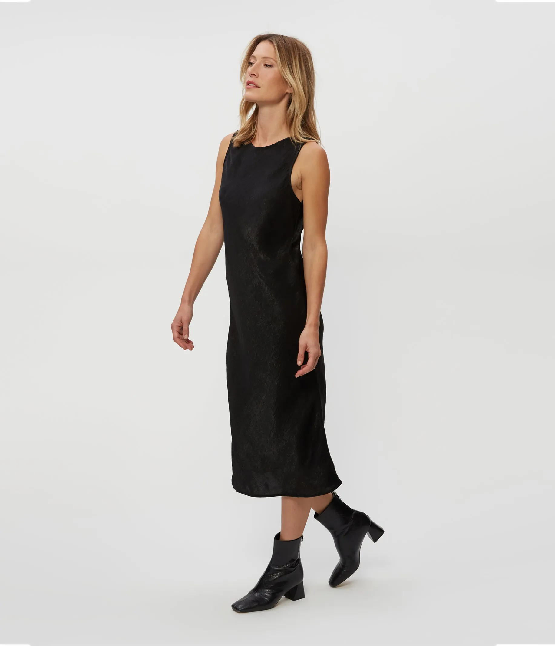 Seema Hammered Satin Midi Dress