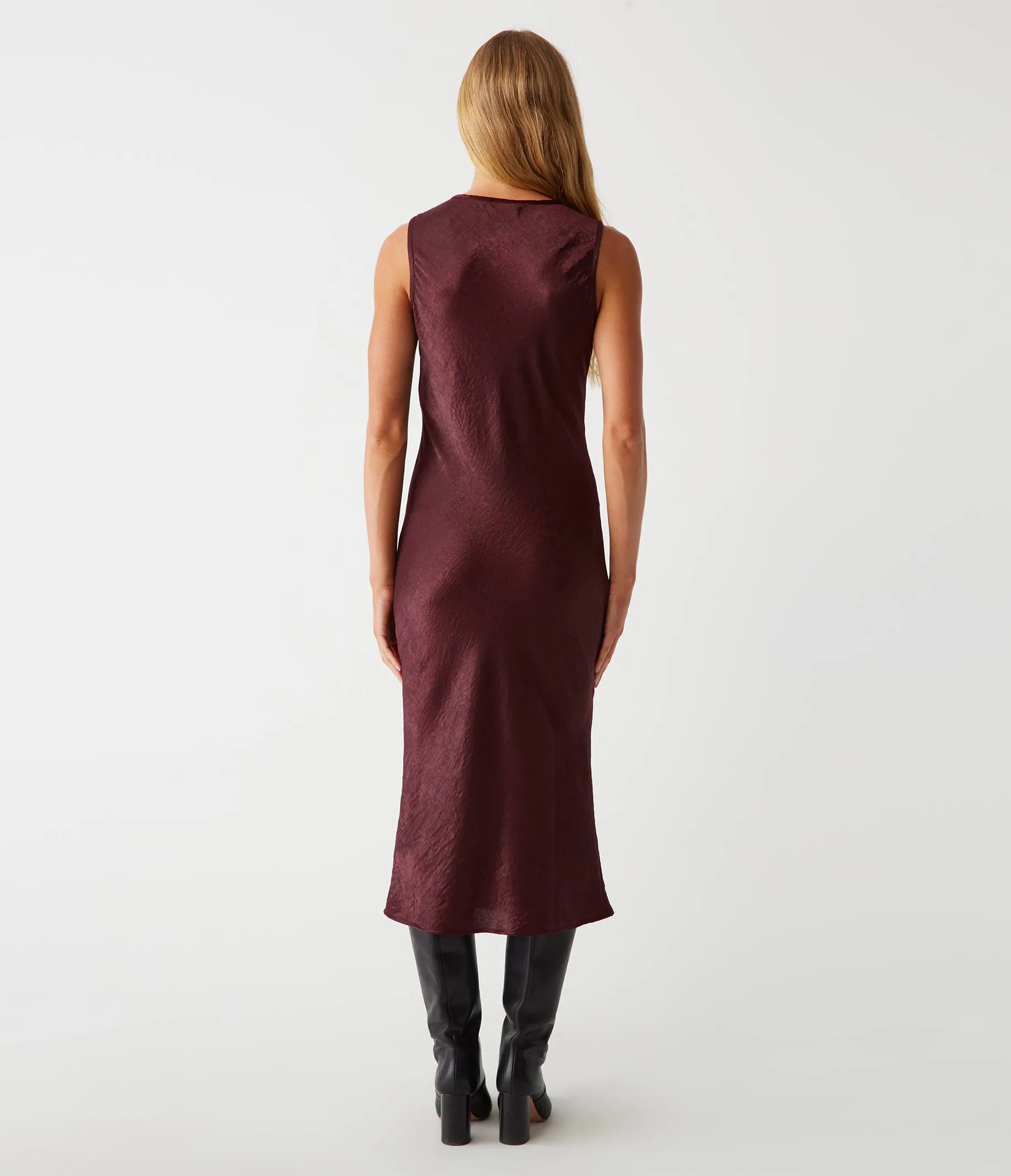 Seema Hammered Satin Midi Dress