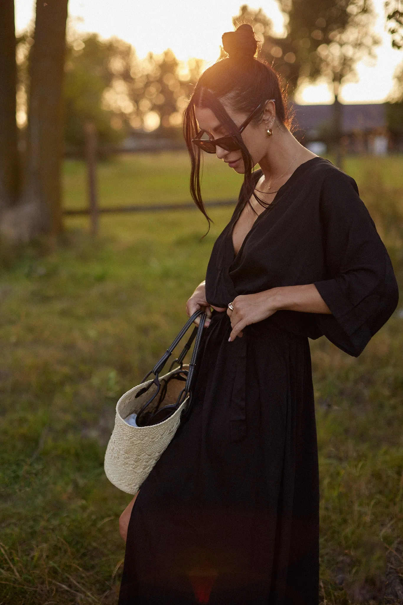 Sicily long dress with binding