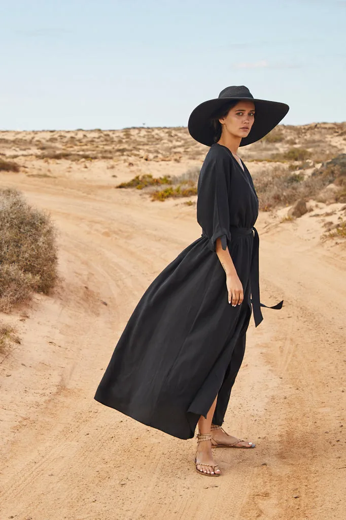 Sicily long dress with binding