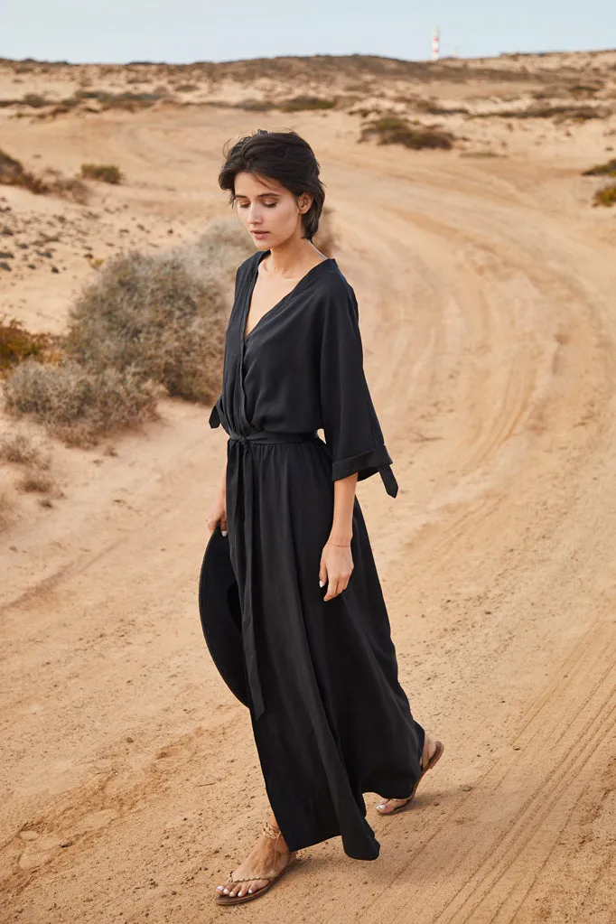 Sicily long dress with binding