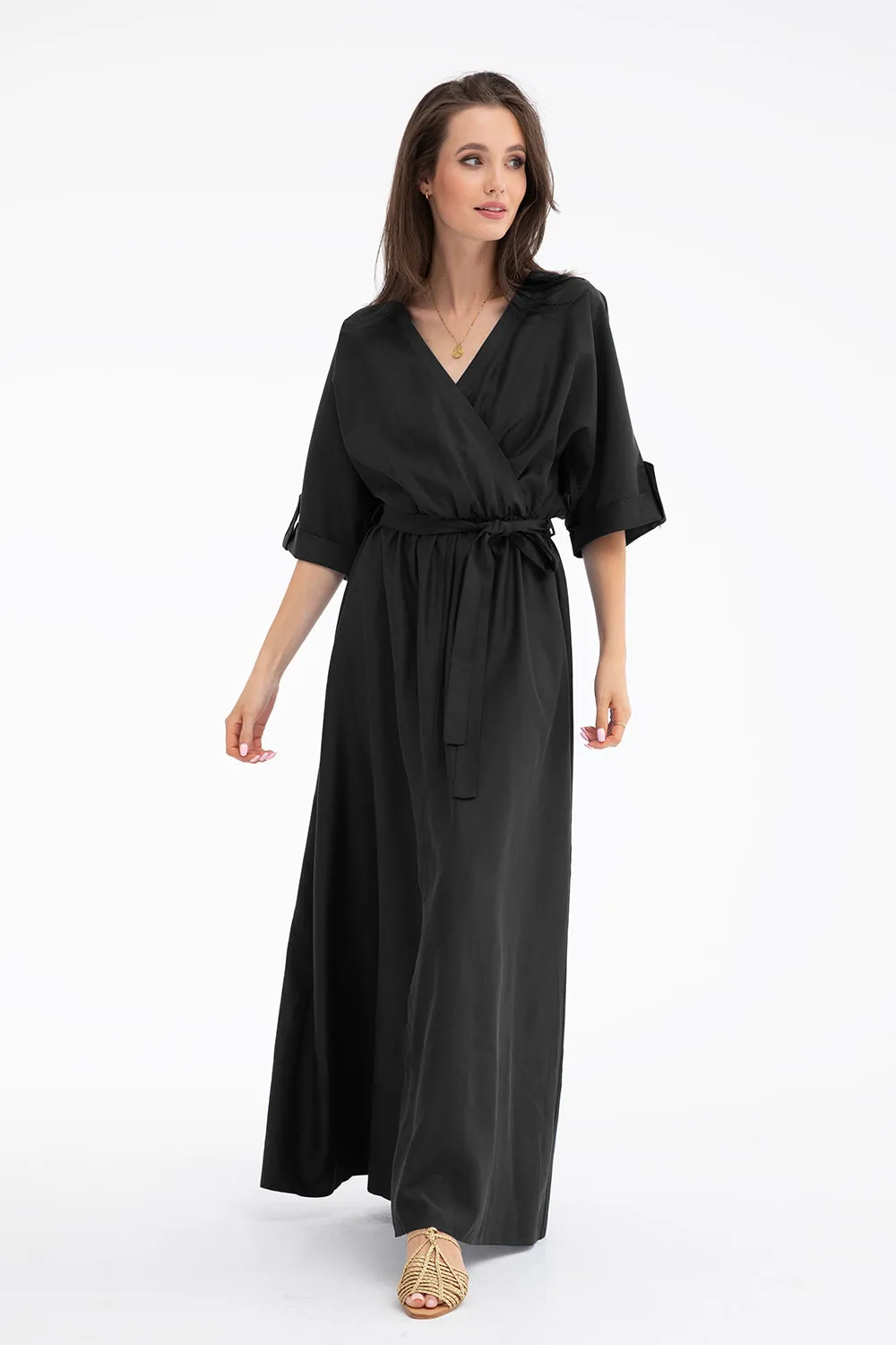 Sicily long dress with binding