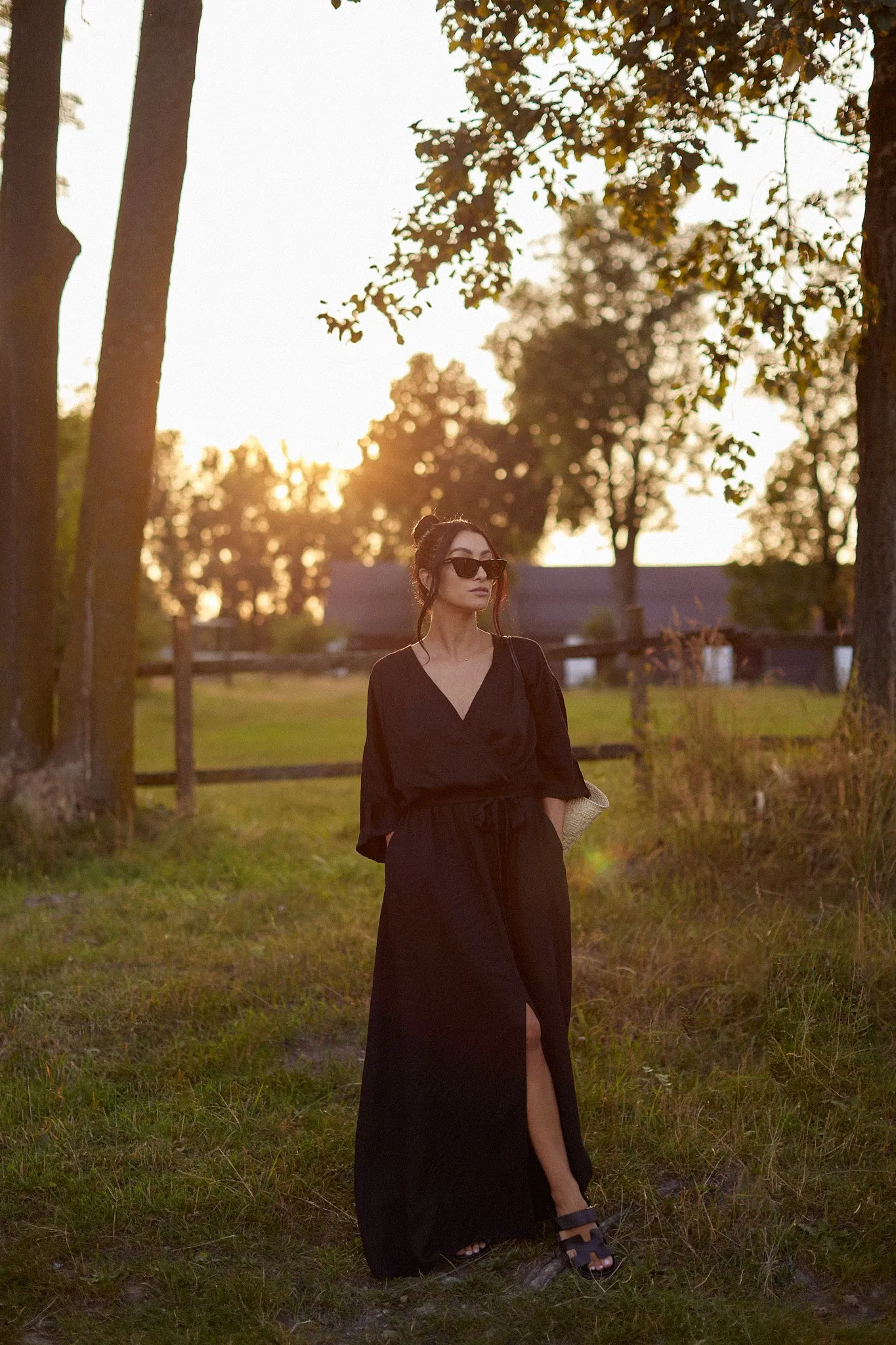 Sicily long dress with binding