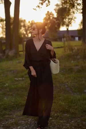 Sicily long dress with binding