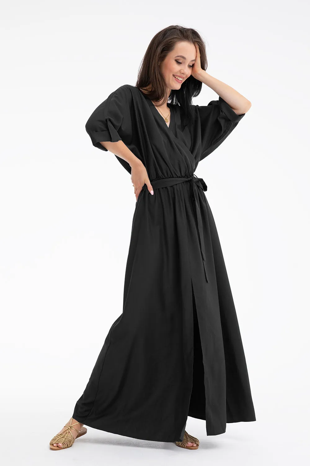 Sicily long dress with binding