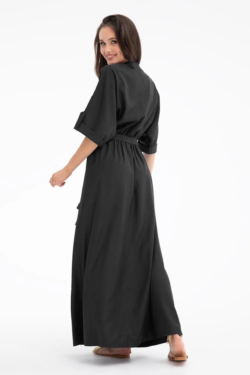Sicily long dress with binding