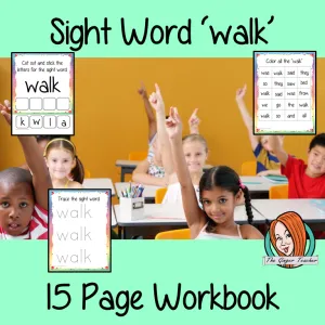Sight Word 'Walk' 15 Page Workbook