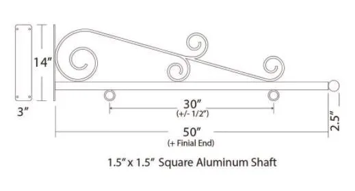 Sign Hanging Bracket-French Country Style Custom Sign Bracket- 4 inch, Whispy Style Sign Bracket - Personalized Sign Hanging bracket-NO SIGN