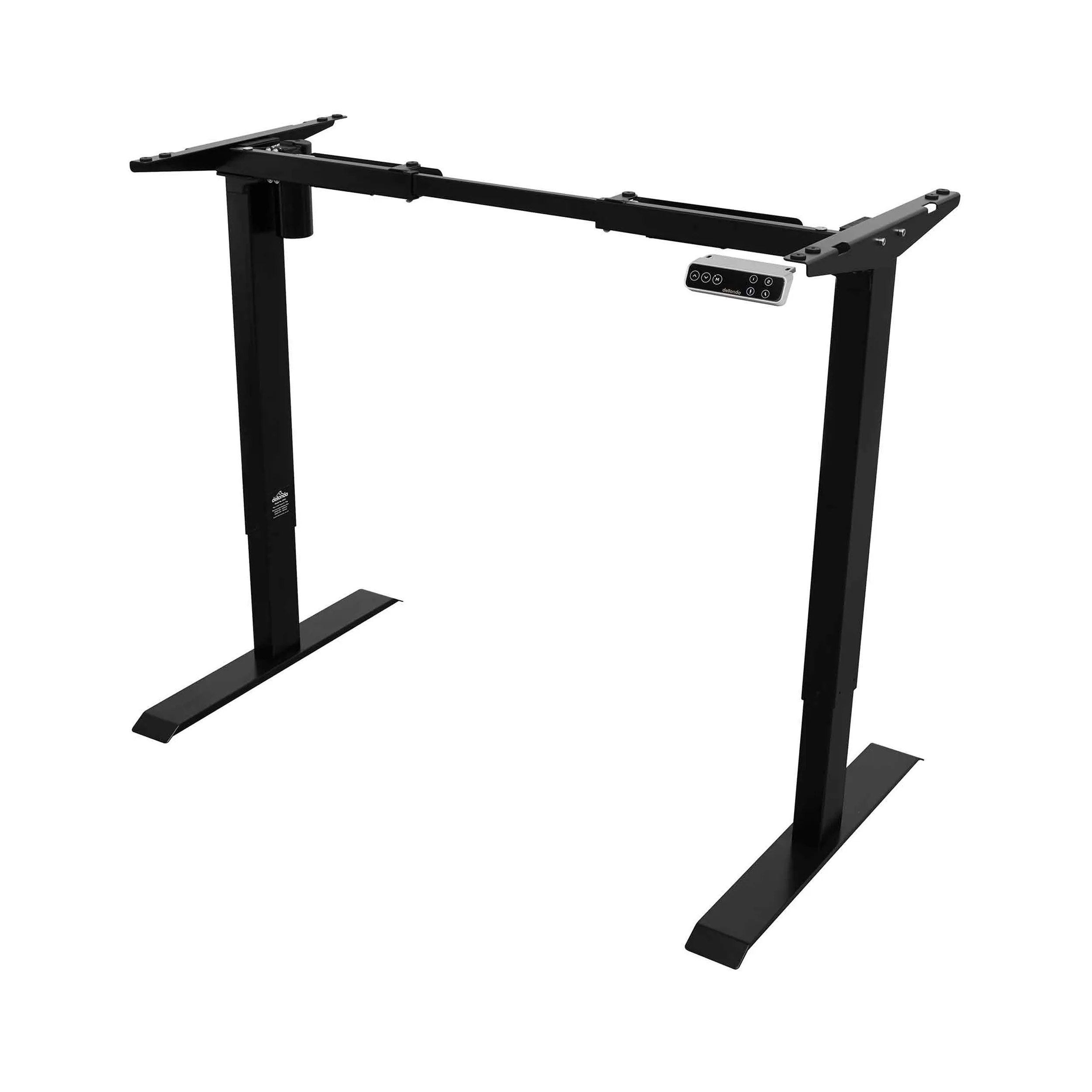 Single Motor Adjustable Desk Frame with Digital Controls, 70kg Capacity, Black - DH18