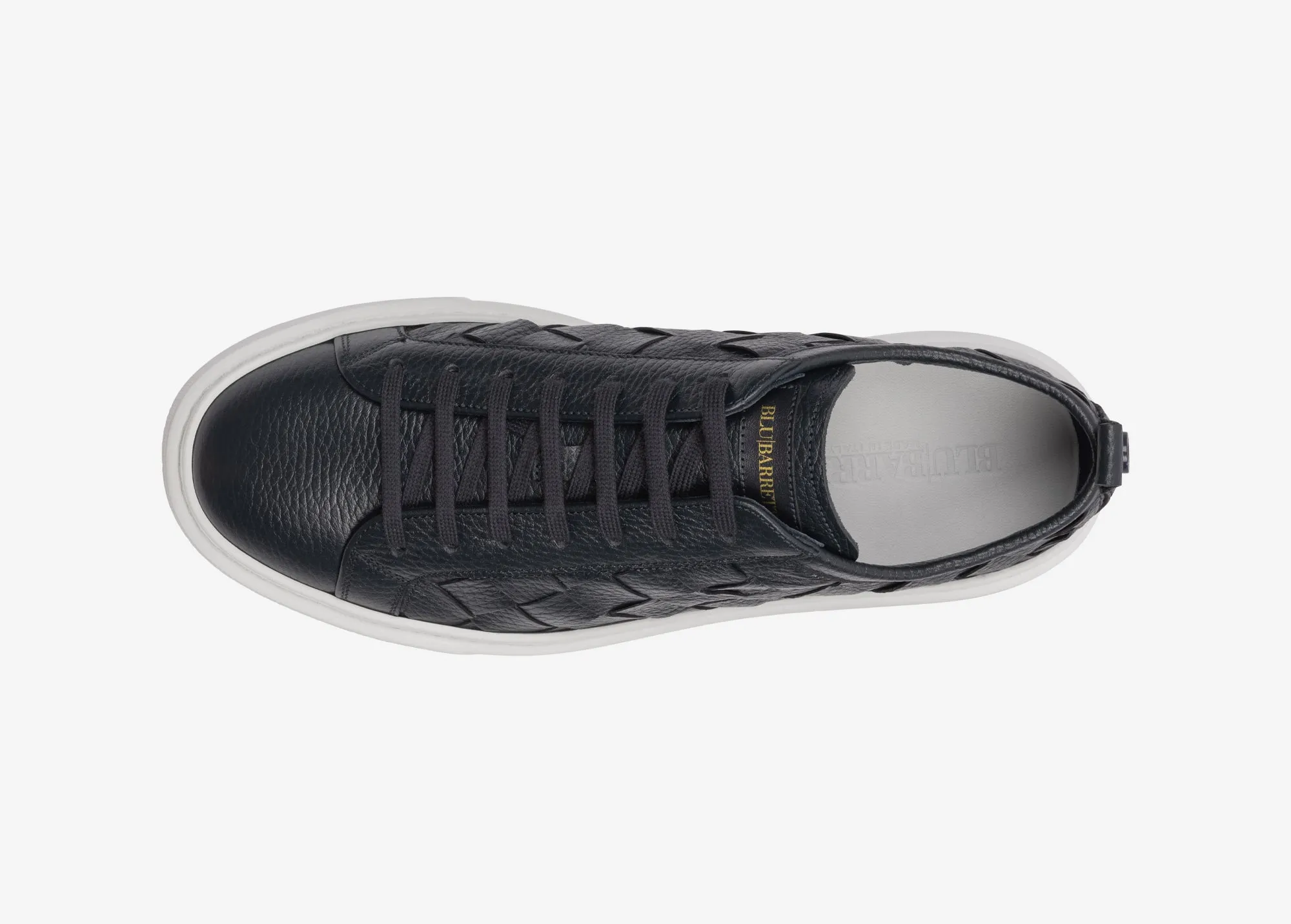 Sneaker in vitello granato intrecciato blu
